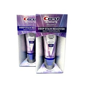 2-Pack Crest 3D White Brilliance Deep Stain Remover Toothpaste 3.1oz Ultra White